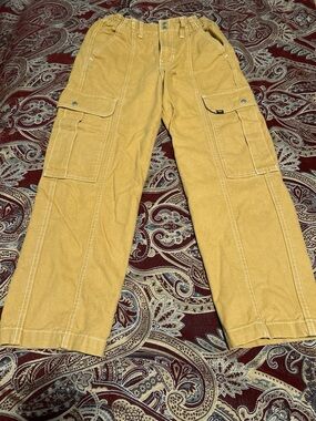 Vans Sidewalk Utility Cargo Pants - Elastic Waist Mustard Yellow